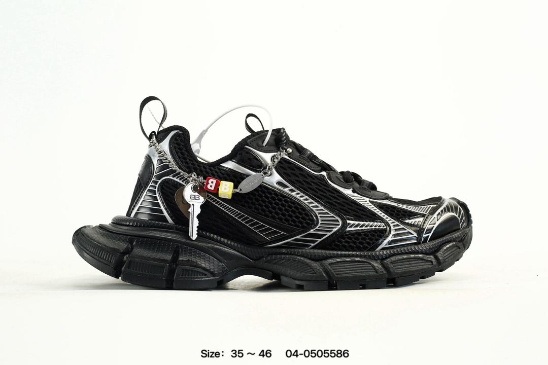 All Black Chunky Runner Sneakers (Inspired Design)