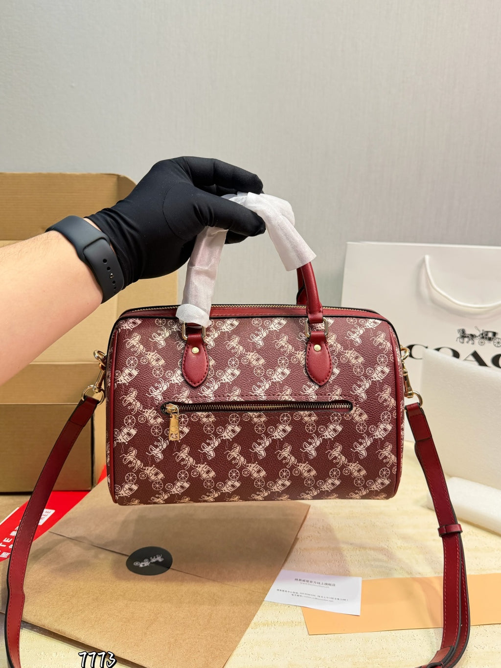 Luxury Red Monogram Mini Handbag (Inspired Design)