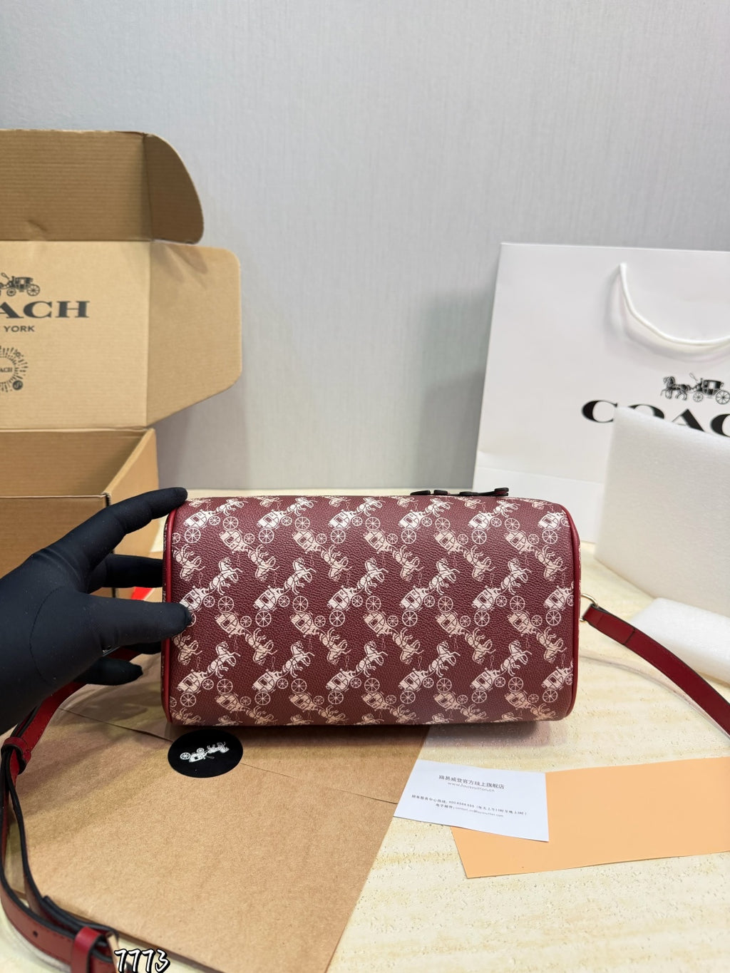 Luxury Red Monogram Mini Handbag (Inspired Design)