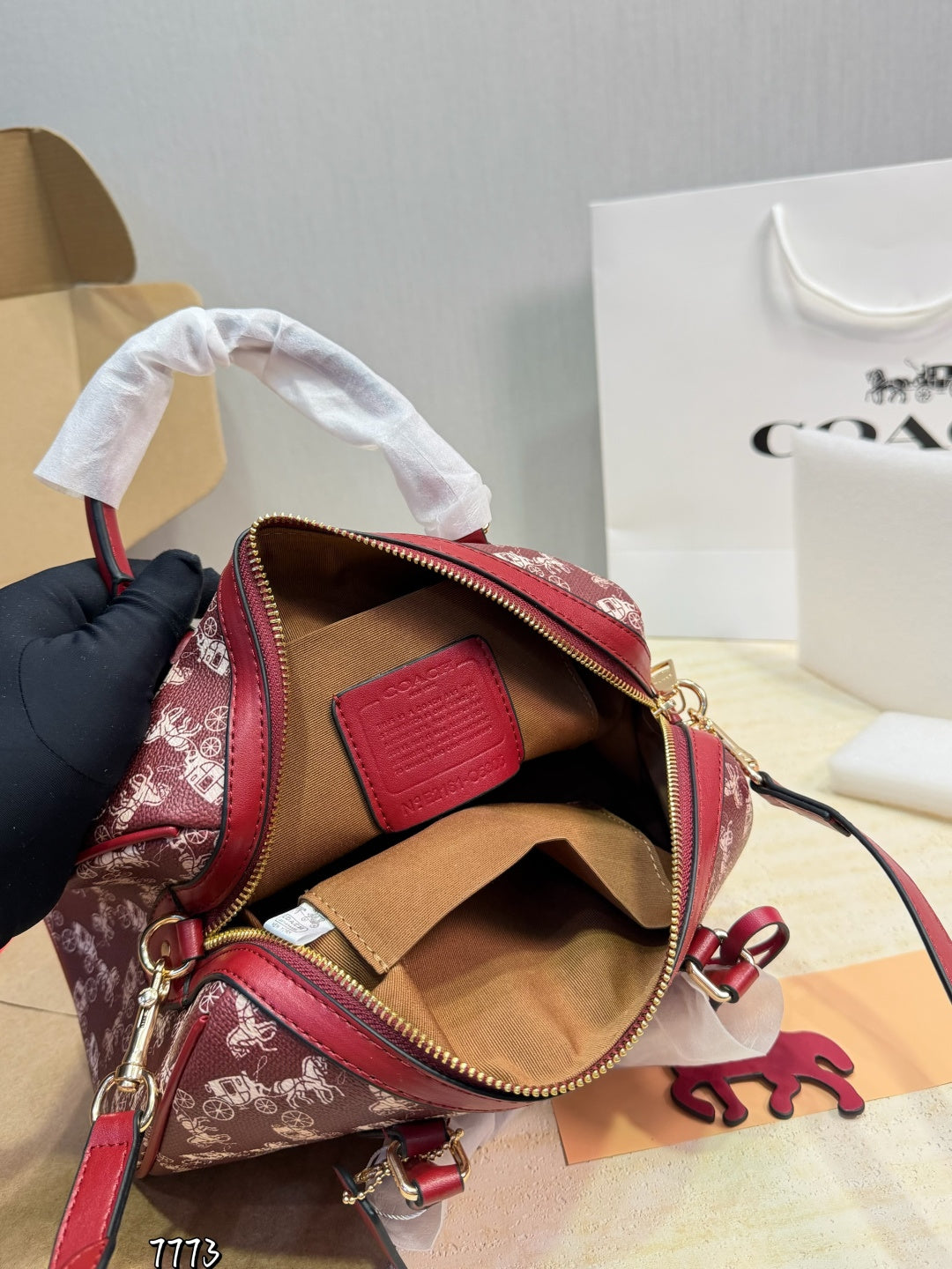 Luxury Red Monogram Mini Handbag (Inspired Design)