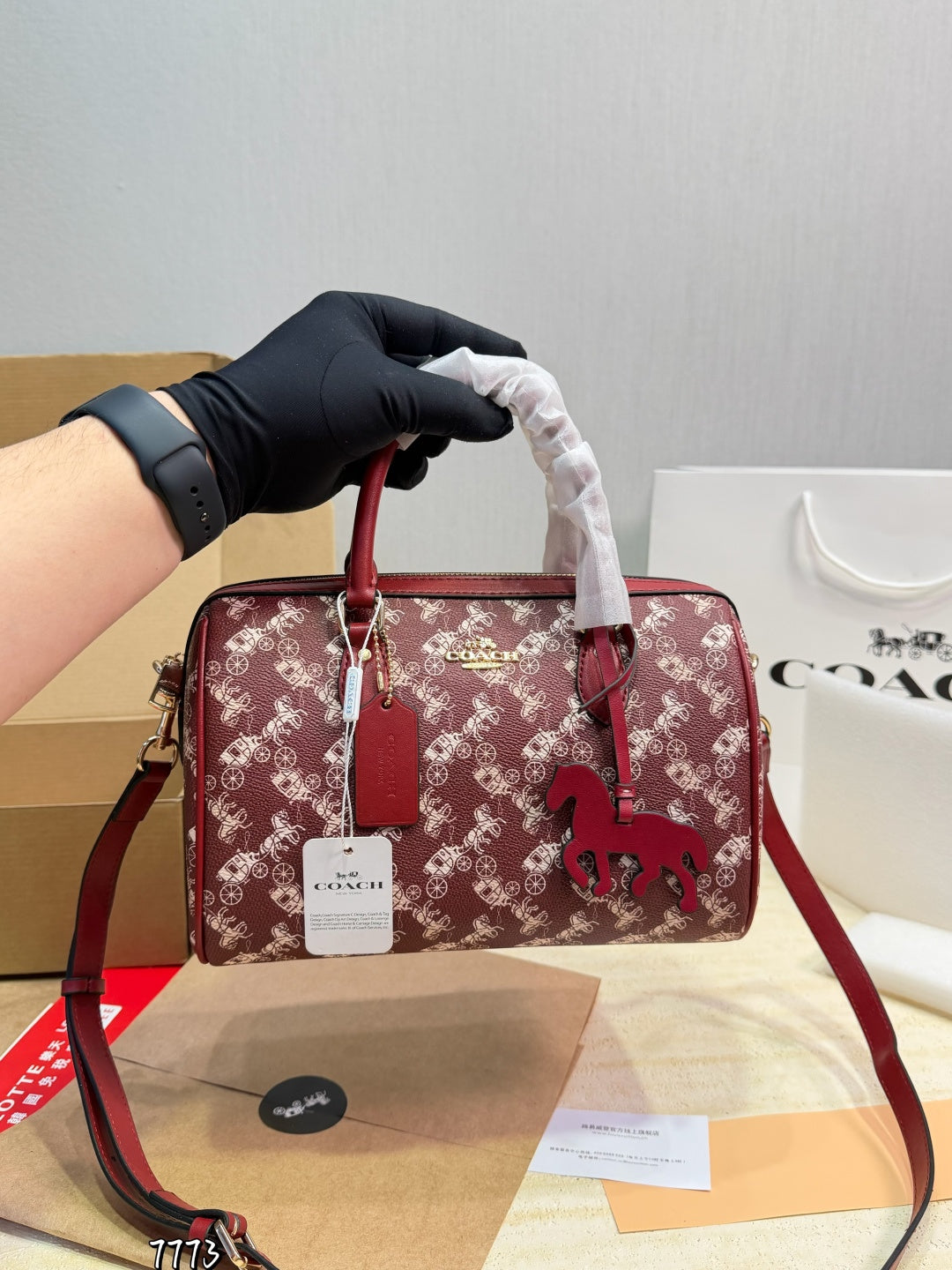 Luxury Red Monogram Mini Handbag (Inspired Design)
